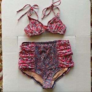 J.Crew Liberty Floral Bikini Swimsuit Set Size XS